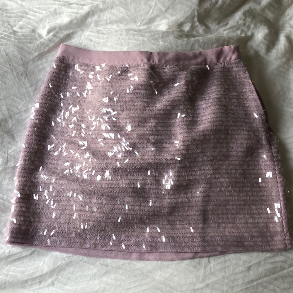 Club Monaco pink sequin mini skirt size 00